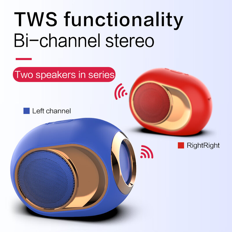 Lieve Speaker Bluetooth Portabel Subwoofer Bass Nirkabel Speaker Luar Ruangan Tahan Air Boombox AUX TF USB Stereo 4D TWS Kotak Musik