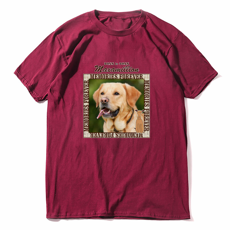JKLPOLQ Summer Oversized Harakjuku Men's T Shirts Memorialize Your Dog Printing Mans Tshirt Cotton Tees Eu Size XS-3XL
