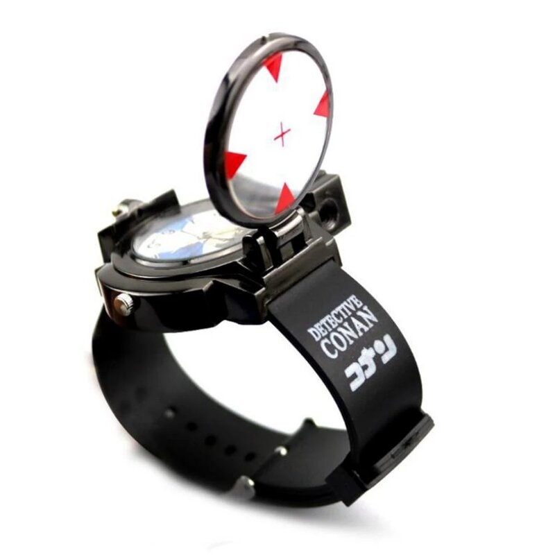 Popular Anime Cosplay Quartz Watch Detective Conan Action Figure Can Launch LED Light Brand Detective Children's Gift Toys
