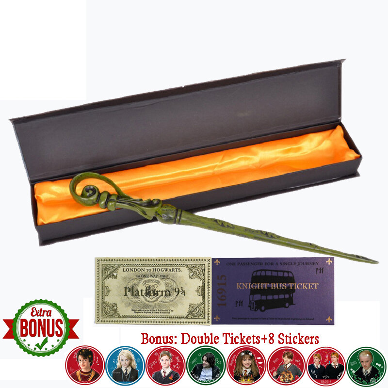 22ชนิด Magic Wand กับกล่อง Voldmorte Ron Hermione Dumbledore Luna Magic Wand รถบัสอัศวินตั๋วรถไฟ