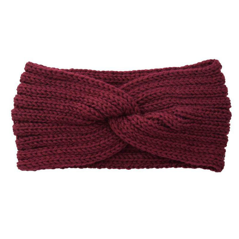 Bandeau de Protection des oreilles en fil croisé tricoté européen et américain, bandeau plat tissé à la main, accessoires pour cheveux chauds à la mode