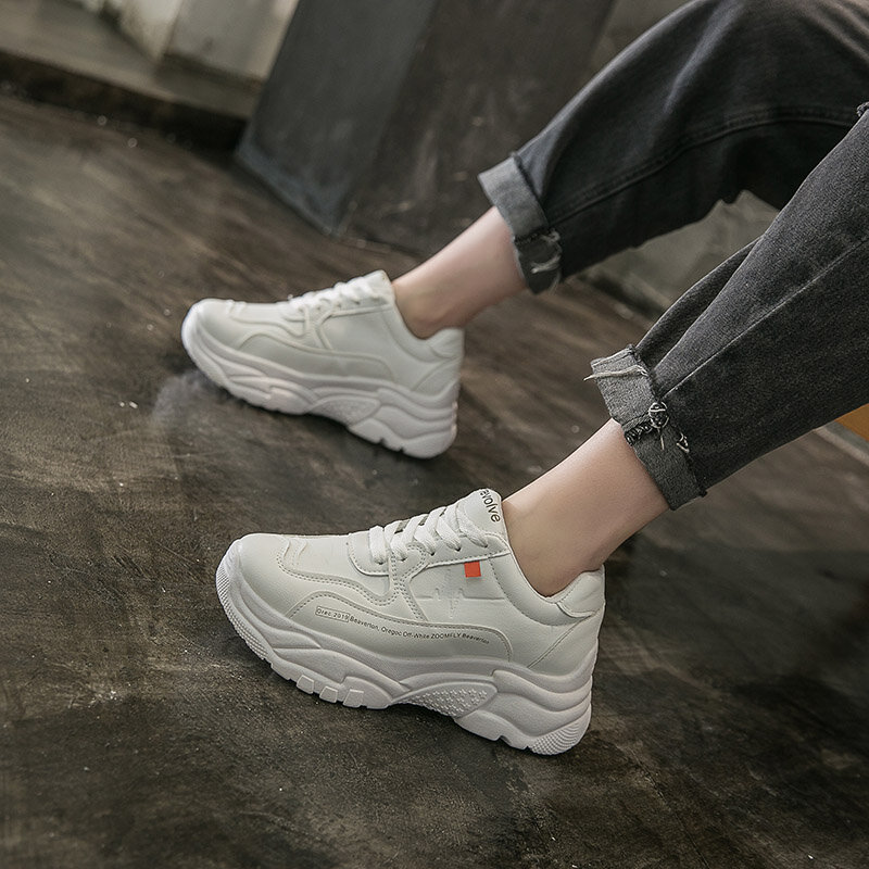 Female Sneakers Casual Women Increased Platform Trainers Shoes Fashion Breathable  Shoes Woman Flats Shoes