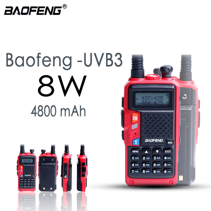 2021 nova baofeng BF-B3 mais atualização de BF-B3 mais 4800mah ip67 à prova dip67 água walkie talkie tri-band longo jogado rádio poderoso