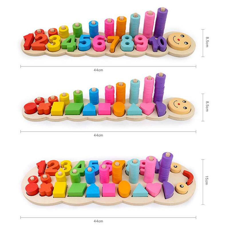Children Wooden Pairing Toys Learn To Count Numbers Matching Digital Shape Match Early Education Teaching Math Toys