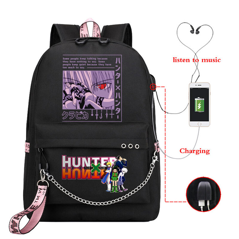 Mochila escolar de Anime Hunter X Hunter para niñas, bolso de Manga, Kurapika HxH, Ojo de Diablo, 2020