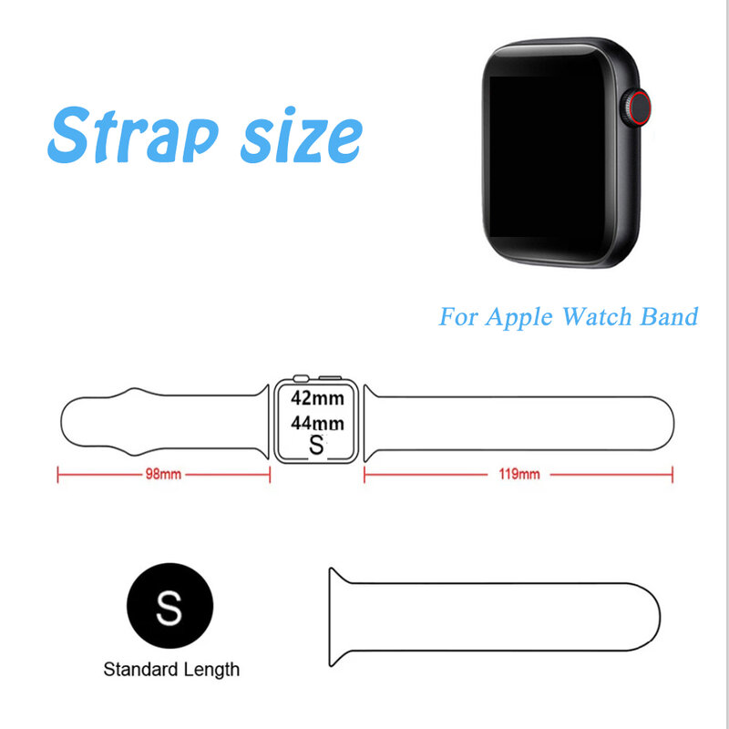 Ремешок силиконовый металлический для смарт-часов Apple Watch Band 44 мм 42 мм, резиновый браслет для смарт-часов W26 W56 W46 IWO 13 14 PRO
