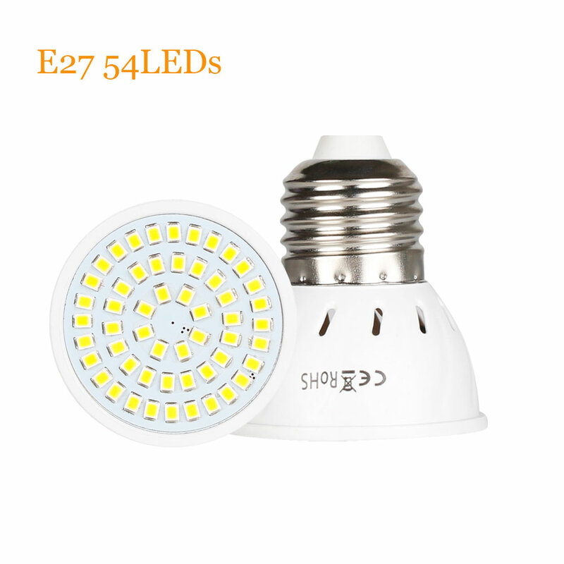 GU10 E27 MR16 reflektory LED 4W 6W 8W lampa Led Lampara światło punktowe 2835SMD AC/DC 12V 24V 36Leds 54Leds 72Leds żarówka LED oświetlenie