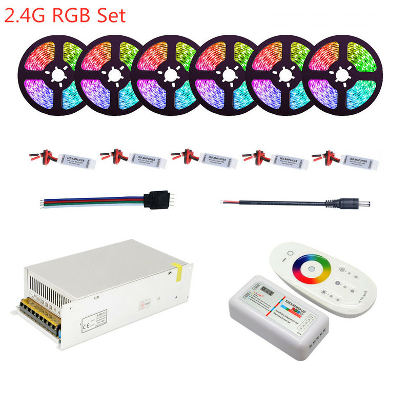 Rgb Rgbw Led Strip Licht Dc 12V Smd 5050 Flexibele Tape Lint 10M 20M 30M In serie Voor Thuis Plafond Decor + Wifi 2.4G Controller