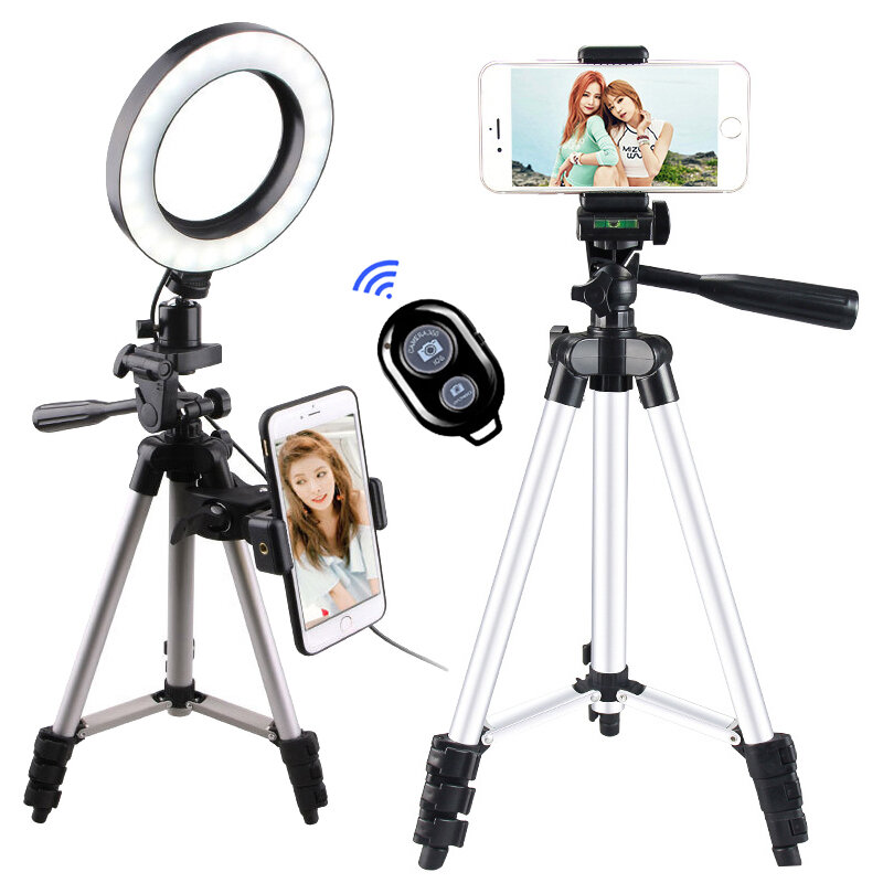 Phone selfie ring light 6" Dimmable USB Plug Round lamp With Tripod Bluetooth For Studio Photography Video Photo ringlight