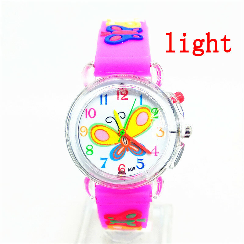 Reloj luminoso con luz Flash para niños y niñas, accesorio de pulsera con diseño de coche deportivo de fútbol, de buena calidad