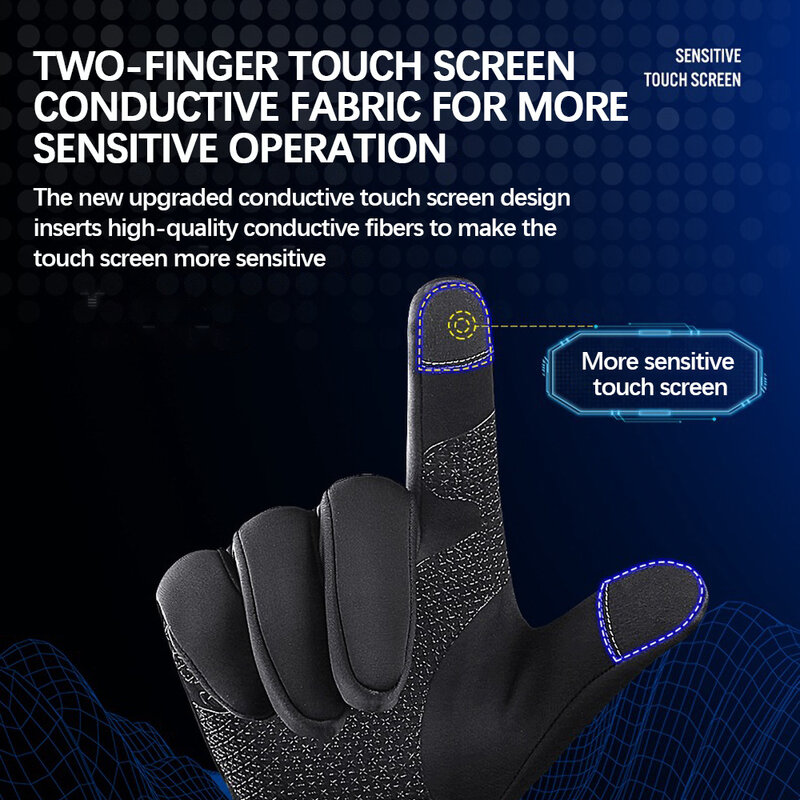 Gants pour écran tactile, gants de bienvenue pour écran tactile, manches élastiques, en Silicone, coupe-vent et imperméables, gants chauds