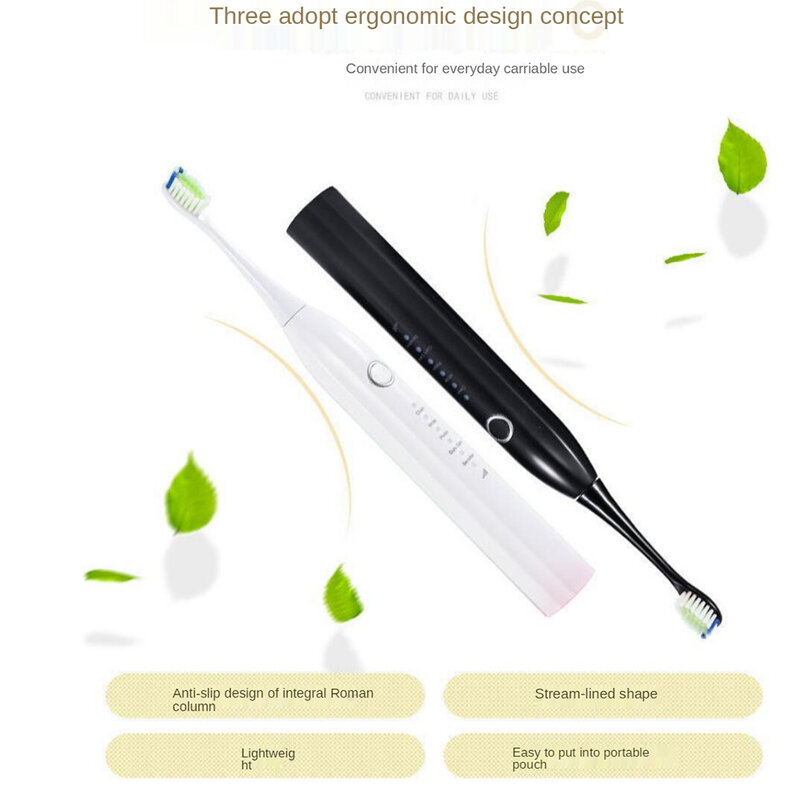 Cepillo de dientes eléctrico sónico inteligente, recargable por USB, 5 modos de viaje, carga rápida IPX7, con 2 cabezales, regalo