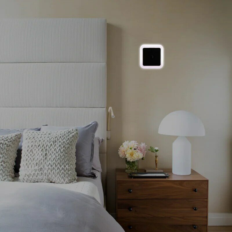 Miniluz LED de noche, lámpara de luz nocturna para niños, sala de estar y dormitorio, con sensor de control de 110 V, 220 V, enchufe europeo