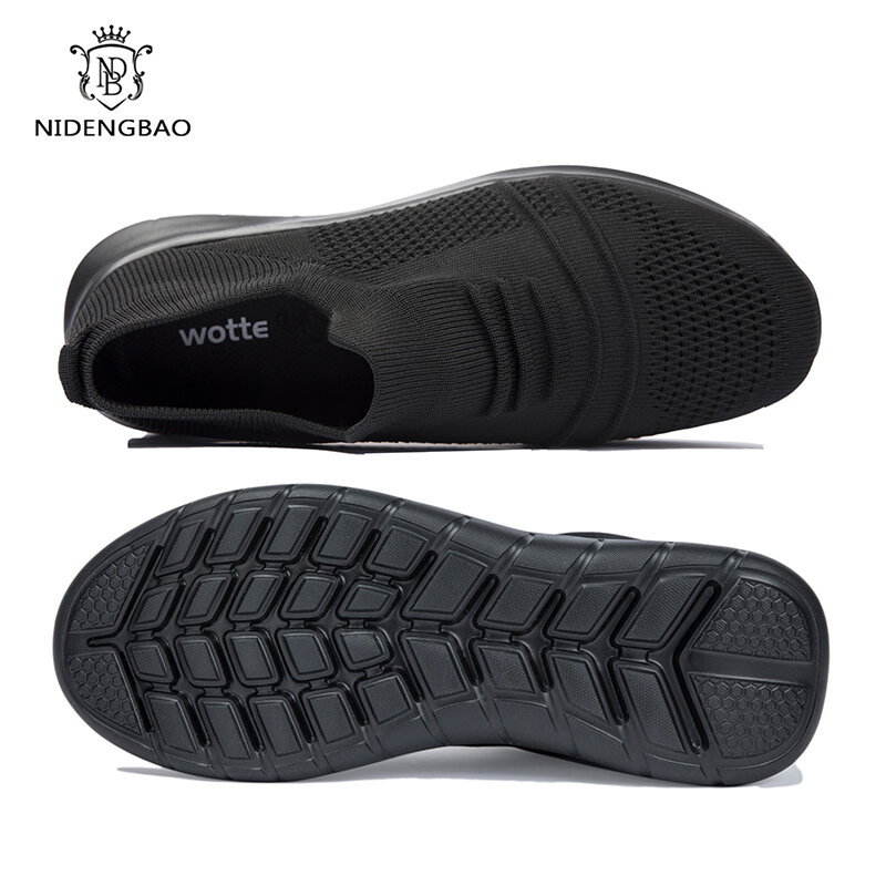 夏スニーカー男性靴スリップオン · マンカジュアルウォーキング靴軽量ニット通気性の靴ノンスリップ靴下靴ビッグサイズ50