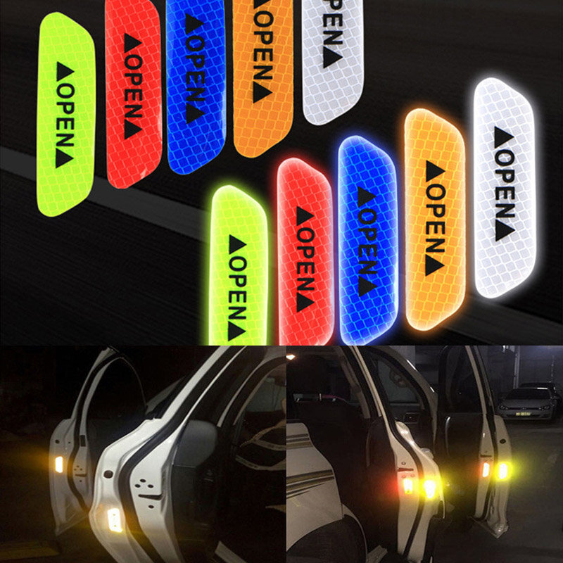 Carro reflexivo etiqueta de advertência etiqueta mark noite condução placa reflexiva adesivos porta do carro