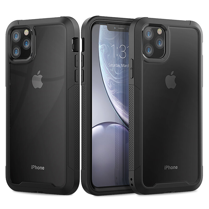 Funda de teléfono para iPhone, carcasa transparente a prueba de golpes para iPhone 11 Pro Max XS MAX XR 8 7 Plus, armadura de lujo, PC, TPU, nueva
