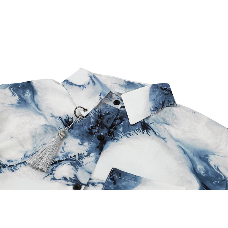 Женская винтажная рубашка с принтом, однобортная Свободная рубашка большого размера с длинным рукавом, 2021