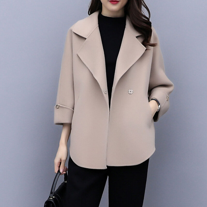 Пальто для женщин, зимняя одежда, модное однотонное пальто в Корейском стиле для офиса, Женское зимнее пальто, верхняя одежда, уличная одежд...