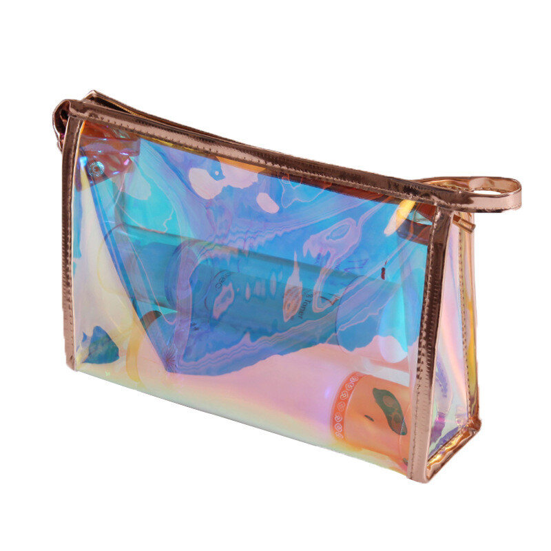 Colorful TPU Clear Makeup Bag Beauty OrganizerPouch Travel Clear Makeup Kit Case
