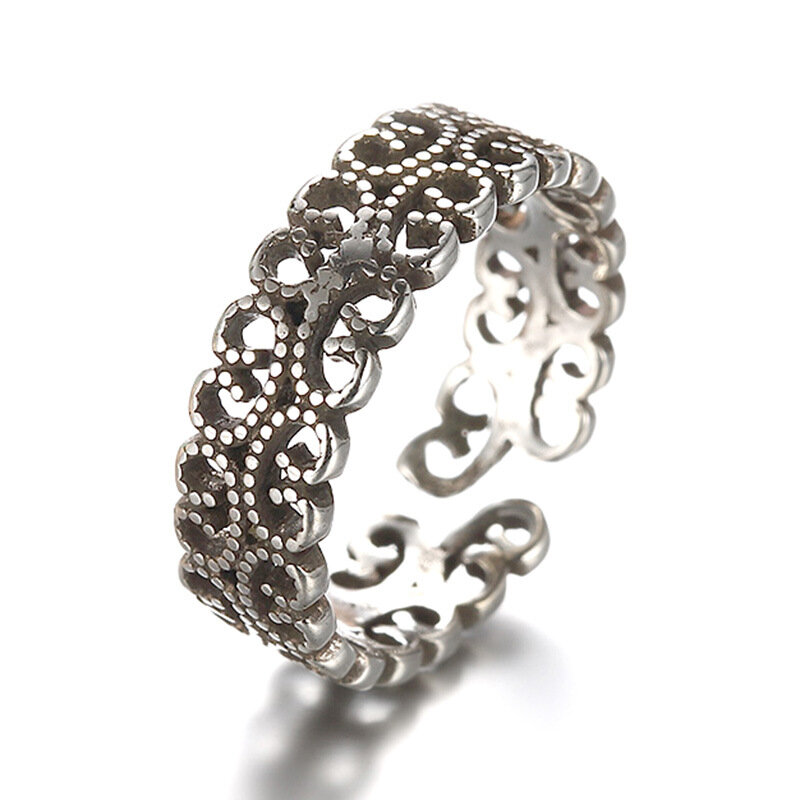 Anéis do vintage geométrico thai prata chapeado anéis para as jóias femininas coreano moda flor anel jóias anel anel anel anel anel bague anillos presente