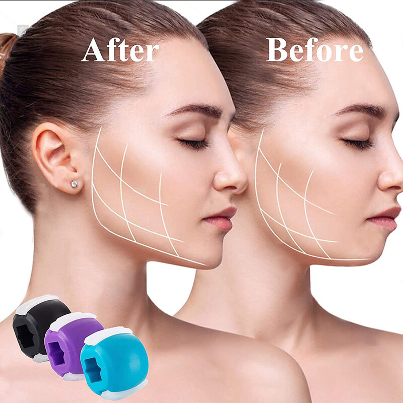 Chin Lifting JawLine Exerciser Ball Facial Jaw Muscle Toner Trainer Anti Wrinkle Face Double Slimmer Jawline Exercise Simulator