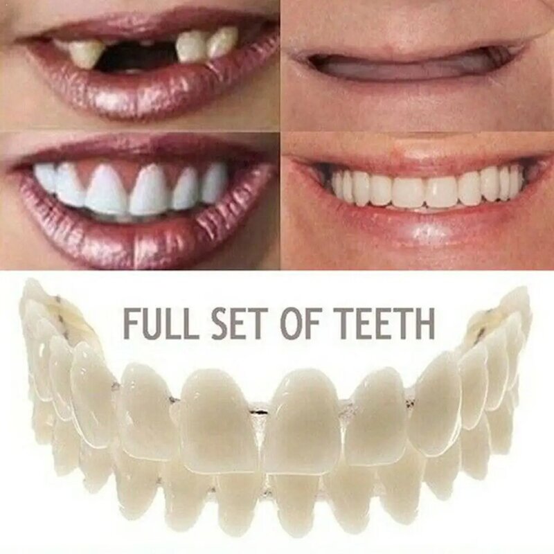 28 pçs/set Resina Dentes Dentadura Dentadura Cuidados Oral Dentição Superior e Inferior Sombra Fabricados Artificial Sintética Pré-formados Res