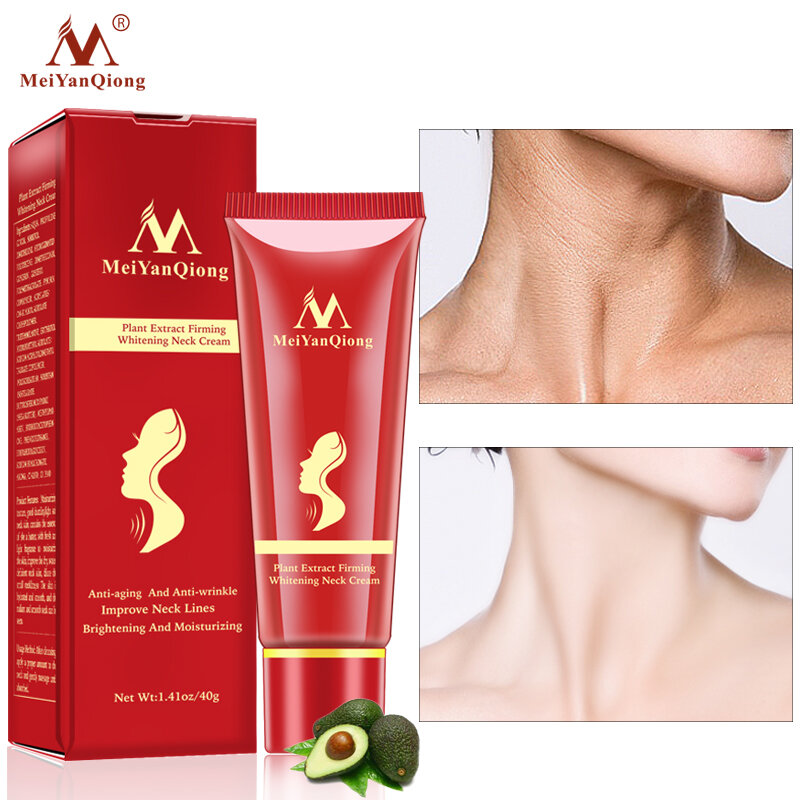 MeiYanQiong-crema blanqueadora para el cuidado de la piel, tratamiento para el cuello, mejora las líneas del cuello, antienvejecimiento, antiarrugas, brillante, hidratante, 40g