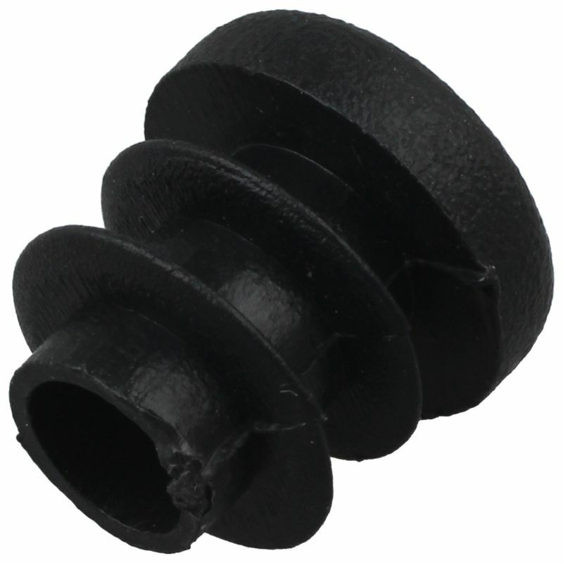 Plástico negro de 14mm de diámetro, tapas de extremo de cierre, inserto de tubo redondo, 10 Uds.