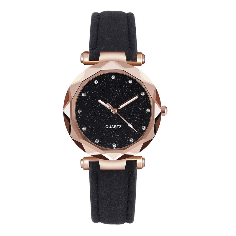 Relógios femininos couro strass quartzo clássico senhoras relógio de pulso das mulheres cristal relojes mujer 2019 relogio feminino