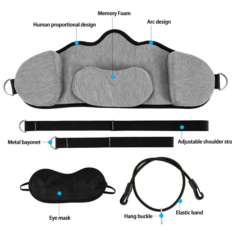 Гамака для шеи портативная для взрослых, подушка из пены с эффектом памяти и маска, аксессуар для шеи