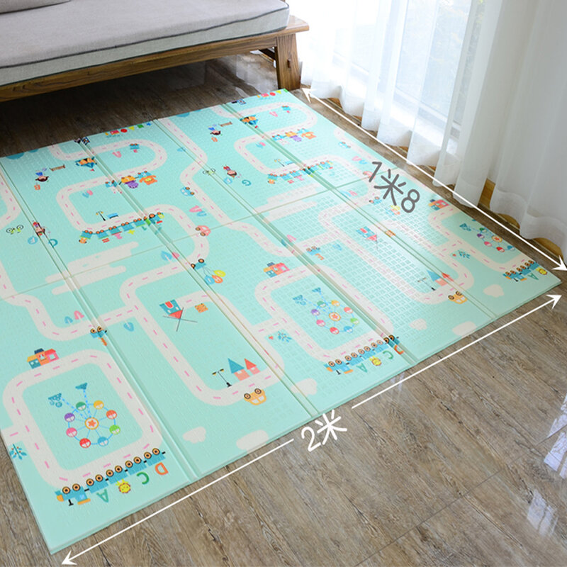Alfombrilla portátil para bebés XPE grande gruesa almohadilla de juego de rastreo para niños alfombra de juego juguetes de decoración de habitación alfombra plegable para niños