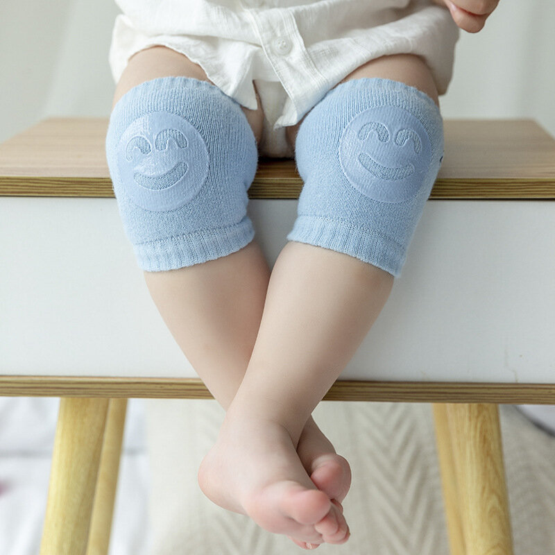 2020 Summer Baby Safety Anti-Slip Socks Elbow Pads Toddler Crawling Knee Pads Infants Children Kneepad Smiling Face Knee Pads
