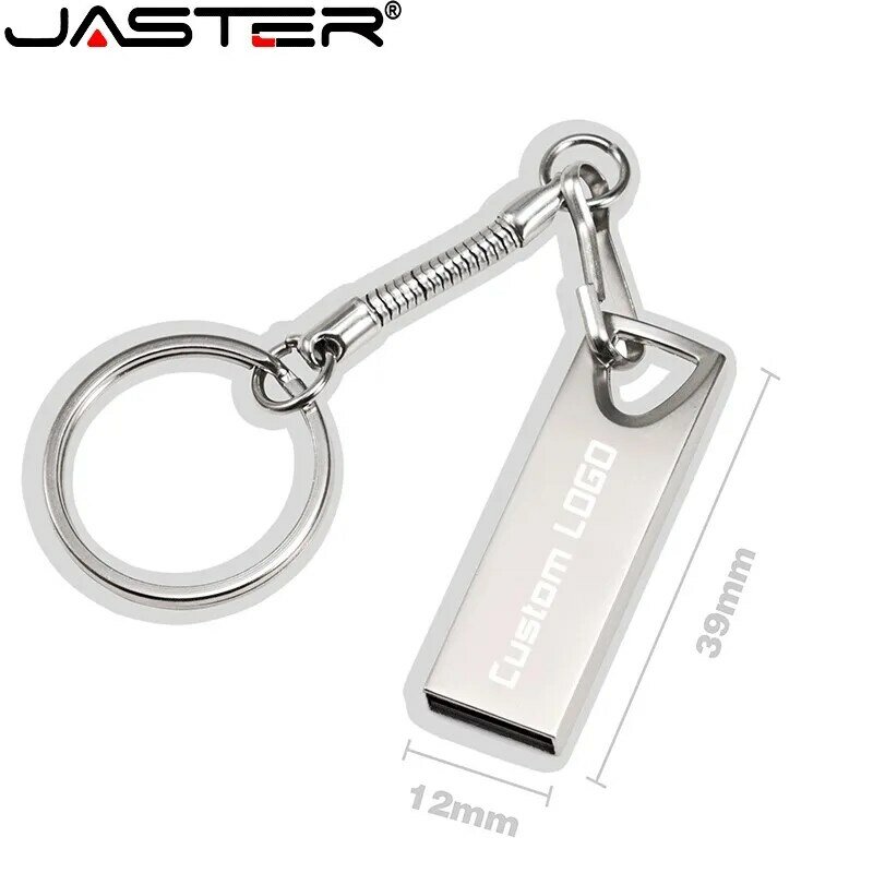 JATESR Metalen Mini USB Flas64GB 32GB 16GB 8GB 4GB Pen Drive Pendrive Waterproof Silver U Disk Memoria Cel USB Stick Gift Stick