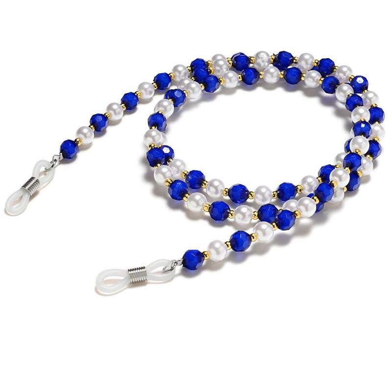 Mode Acryl Perle Kristall Gläser Neck Strap Kette string für Brillen Schwarz Perlen Halskette Sonnenbrille Schnur Seil Lanyard