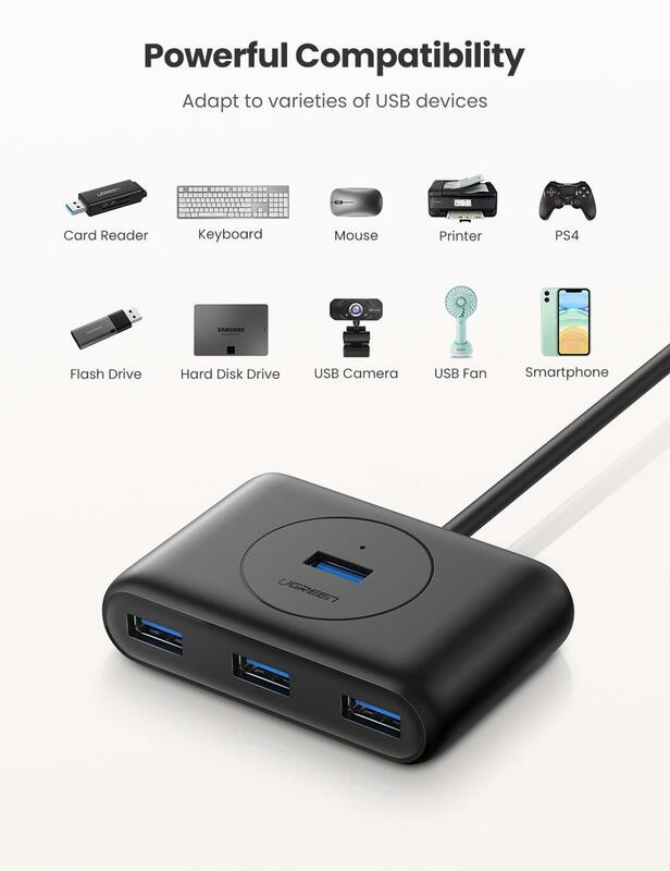 Высокоскоростной USB-разветвитель для жестких дисков, USB-накопитель, мышь, клавиатура
