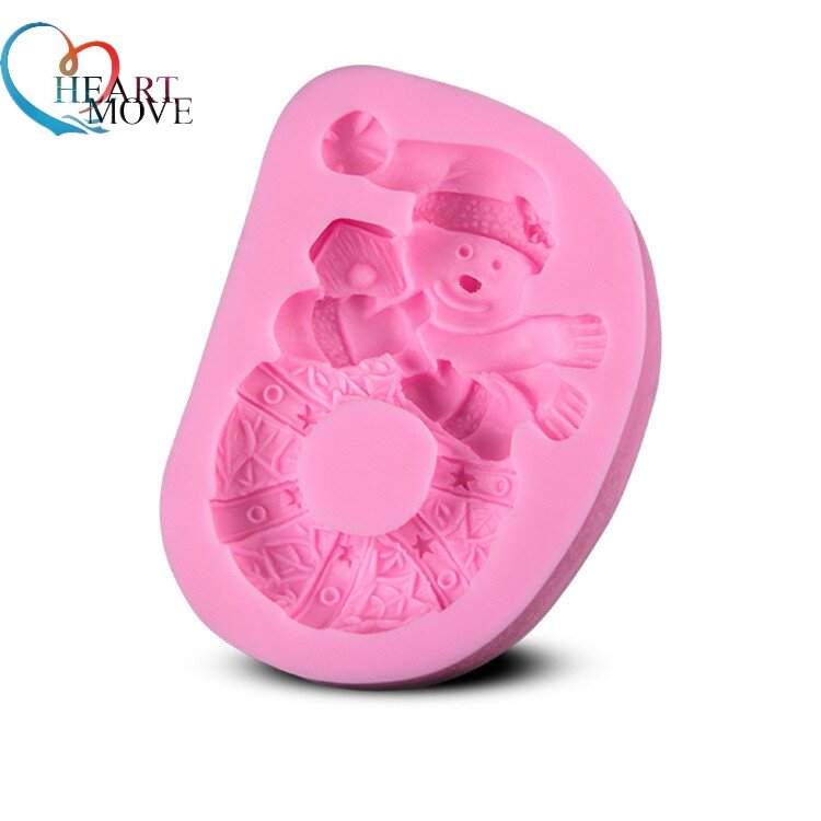 Lovely Christmas Snowman Silicone Mold Cake Chocolate Mold Silicone Baking Tools Kitchen Accessories Decoration Fondant DIY 9139