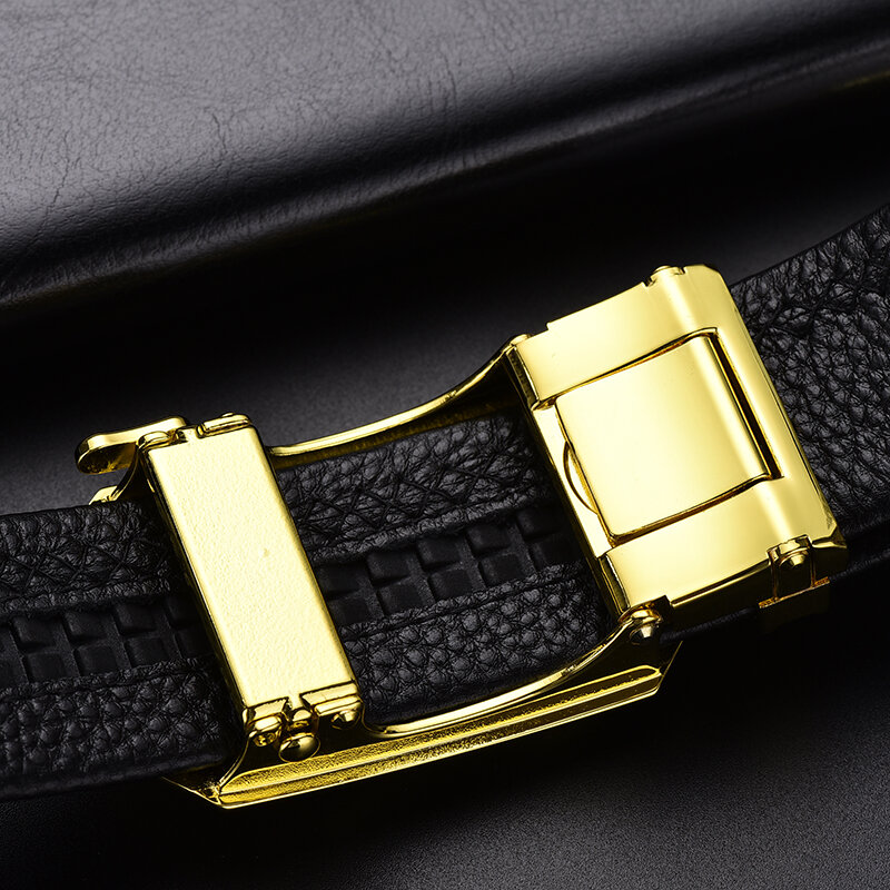 JIFANPAUL – ceinture en cuir véritable pour hommes, sangle en métal, marque célèbre, qualité supérieure, luxe, pour boucle automatique, largeur 3.8cm