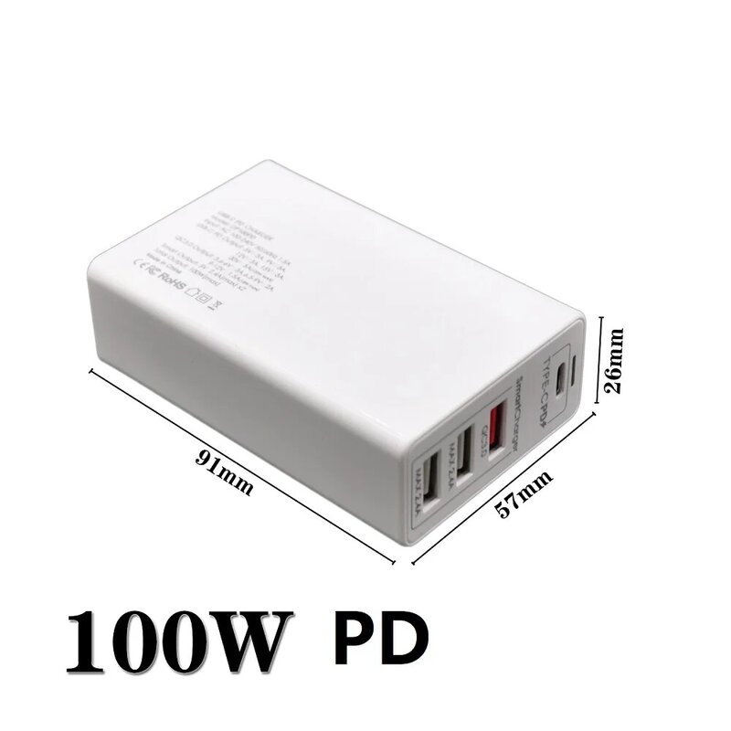 Corsulin 100W 65W GaN Fast Charger พร้อม Quick Charge 3.0 4.0 AFC USB PD Charger สำหรับ iPhone Pro macbook Pro Xiaomi Huawei Samsung