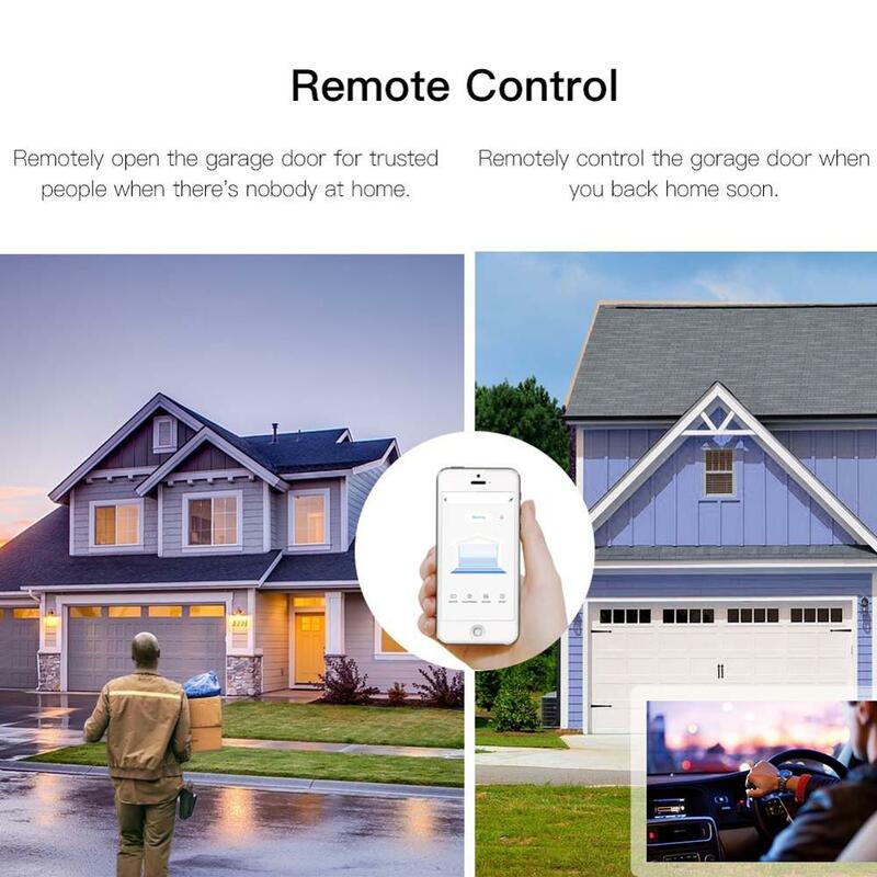 WiFi Smart Garage Door Gate Controller Opener Smart Life/Tuya APP Remote Compatible With Alexa Echo Google Home No Hub Require