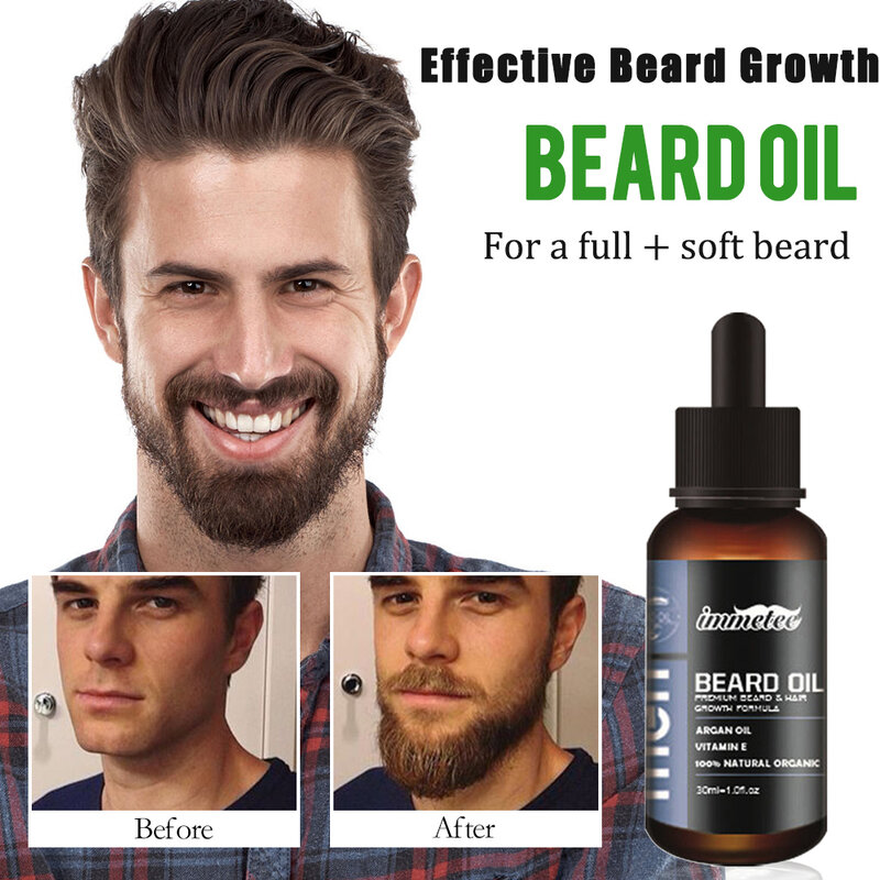 Óleo para crescimento da barba, produtos anti perda de barba, tratamento essencetópio, soro de estimulação, efetivo de barba grossa, soluções de cuidados