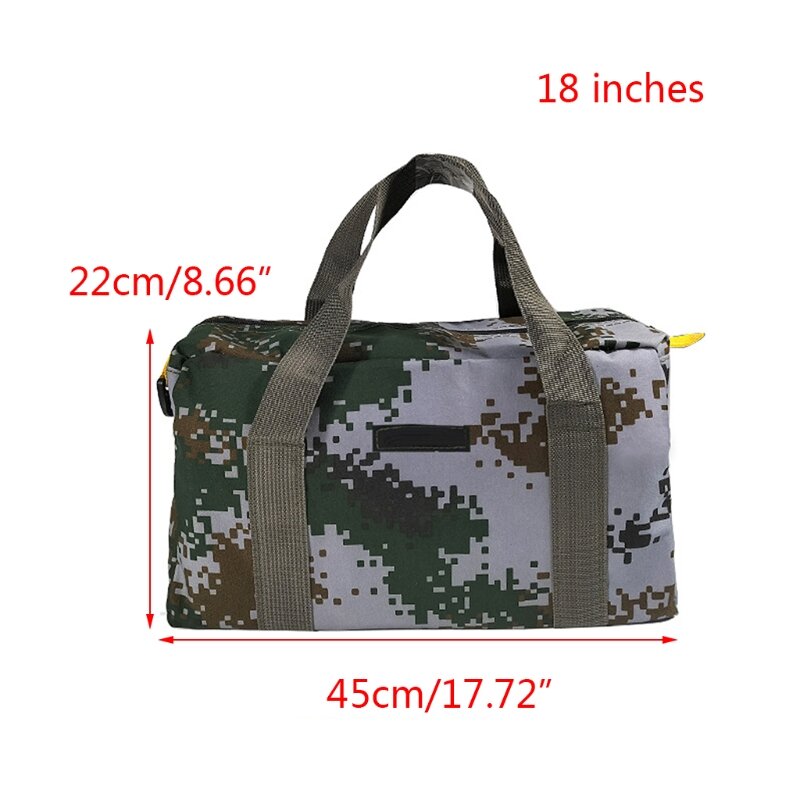 حقيبة أدوات ألومنيوم محمولة حقيبة قماش الثقيلة عالية السعة حقيبة يد مع مقابض واسعة الفم متعددة الوظائف أداة حقيبة