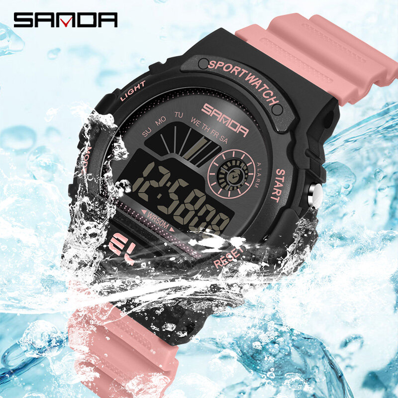 SANDA Electronic Clock Wristwatch Men Fashion LED Ladies Digital Watches Waterproof Women Sport Watch relogio feminino masculino
