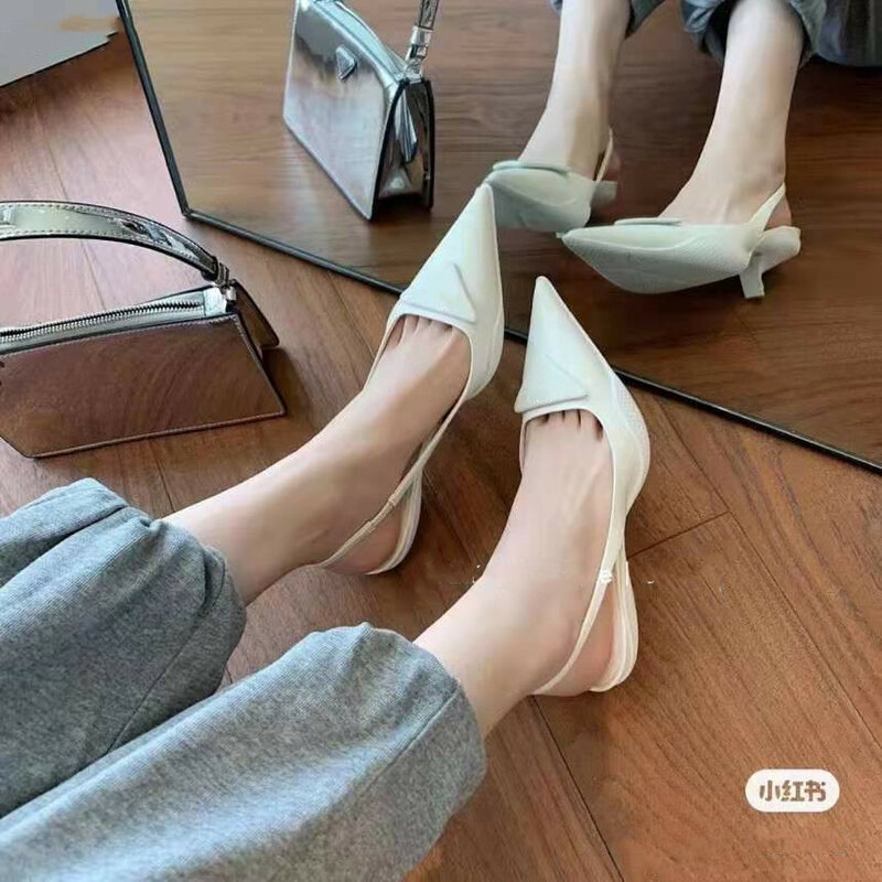 Frauen sandalen 2021 sommer neue Französisch temperament mid-ferse katze heels mit spitzen hochhackigen sandalen Baotou damen
