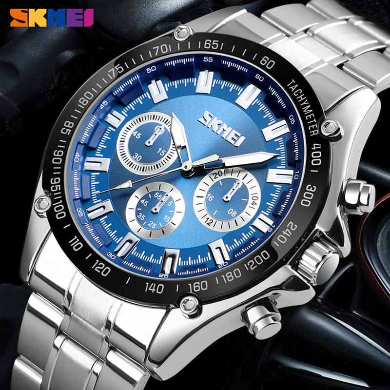 SKMEI Mode Sport Herren Quarz Analog Uhr Luxus Mann Armbanduhr Wasserdicht Edelstahl Männlichen Uhren Uhr Relogio Masculino