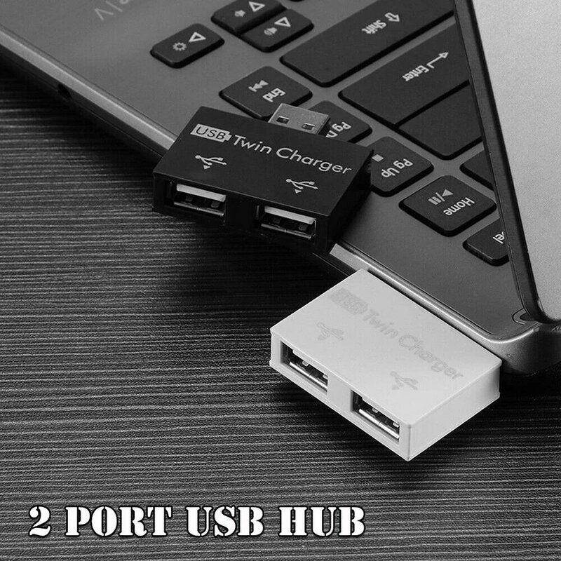 Mini 2พอร์ต USB Hub Charger อะแดปเตอร์ Hub USB Splitter สำหรับโทรศัพท์แท็บเล็ตคอมพิวเตอร์