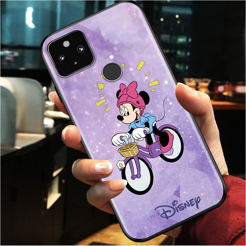 Mickey minnie colorido à prova de choque capa para google pixel 5 4 5a 4a xl 5g preto caso do telefone escudo macio fundas coque capa