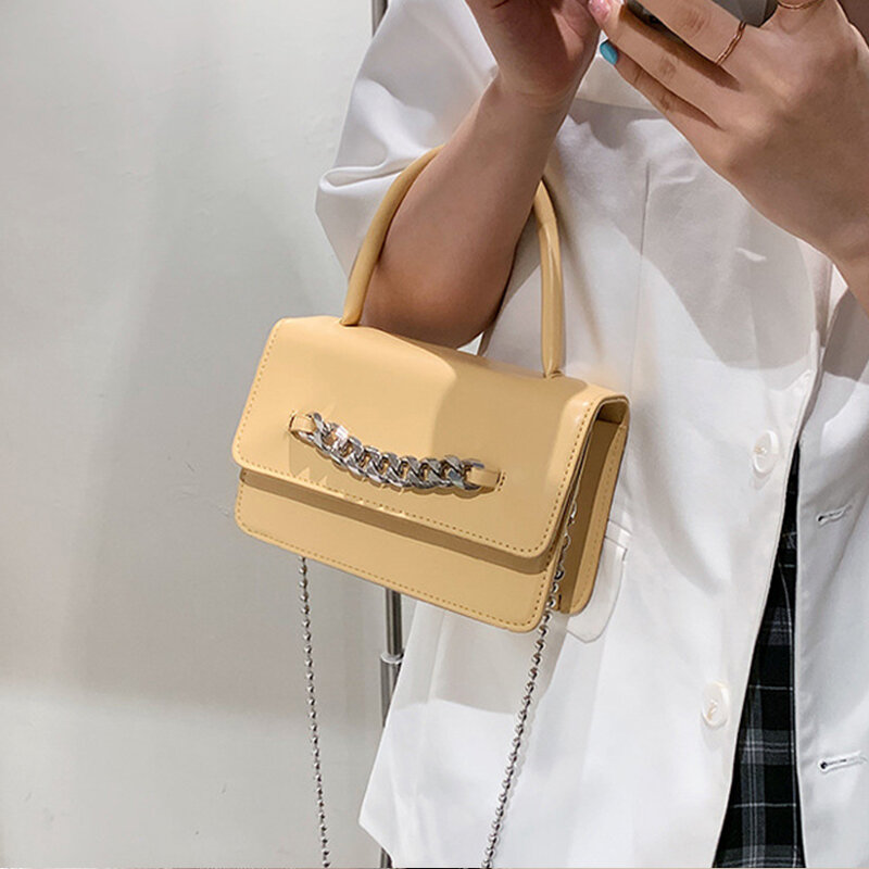 Borse a tracolla a catena Mini moda donna borse a tracolla per il tempo libero alla moda borse quadrate piccole borse a tracolla versatili per l'estate