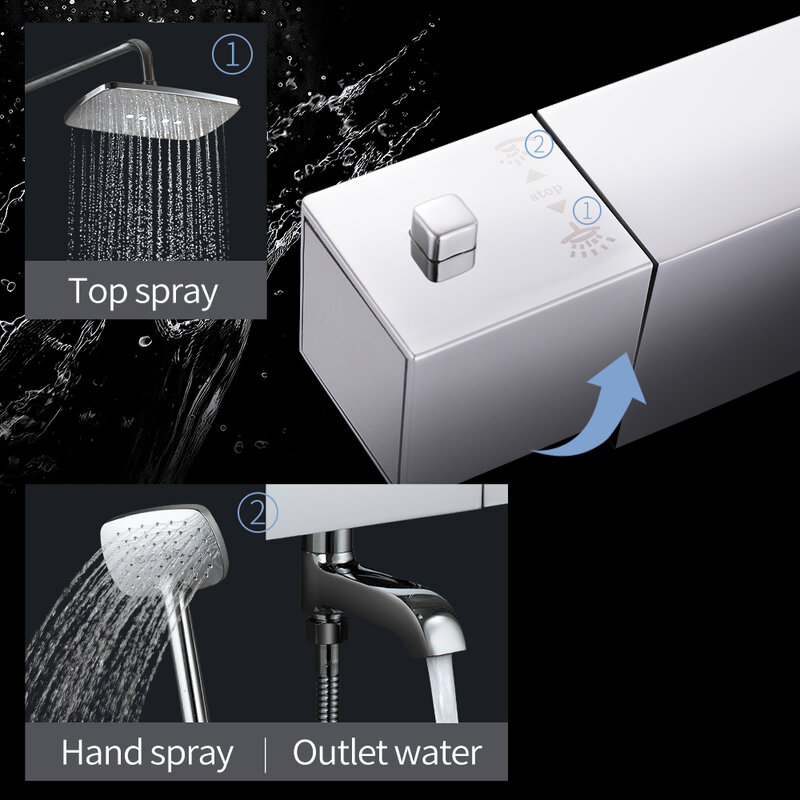 Mixer Shower kamar mandi kuningan termostatik, keran Shower mandi & Shower, aksesori Mixer air