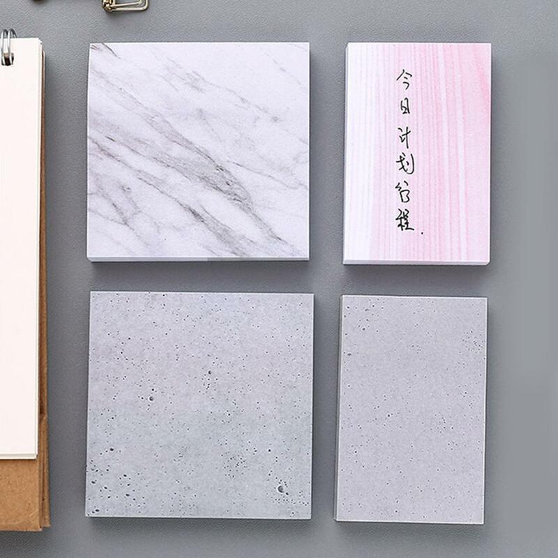 1PC 70 Sheets Creative Marble Color Self Adhesive Memo Notes Stationery Pad Office Bookmark Sticky School Stone Style B6A3