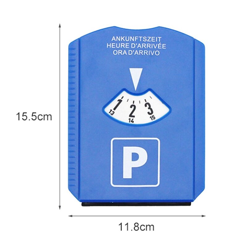 Temporizador de estacionamiento temporal portátil para coche, pala para quitar nieve, raspador de hielo, reloj, área de visualización de llegada, herramientas de tarjeta de tiempo de estacionamiento